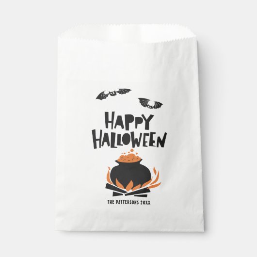 Katten en Cauldron Happy Halloween Bedankzakje (Voorkant)