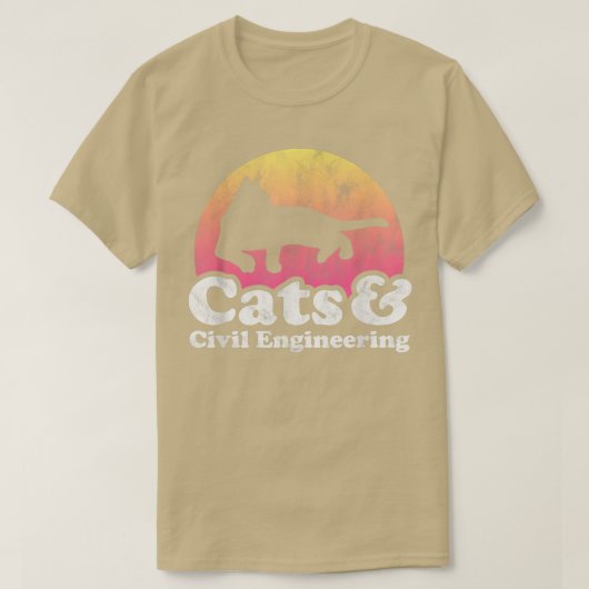 Katten en civiel ingenieurscat en civiel ingenieur t-shirt (Design voorkant)