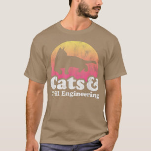 Katten en civiel ingenieurscat en civiel ingenieur t-shirt