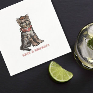 Katten en cowboys servet