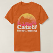 Katten en disco Dansend Mannen of vrouwenkat T-shirt (Design voorkant)