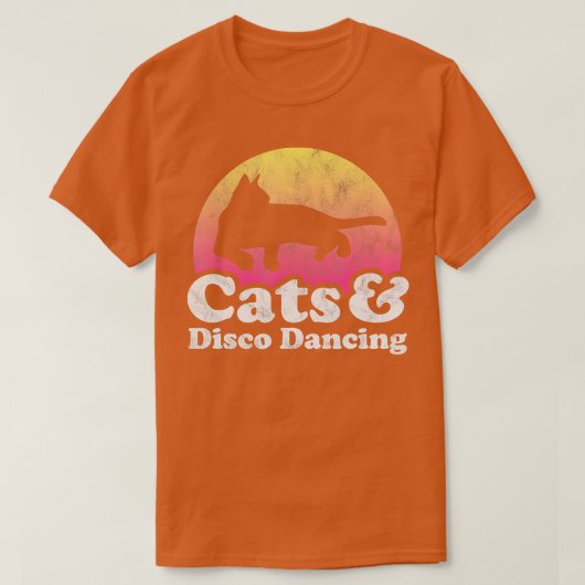 Katten en disco Dansend Mannen of vrouwenkat T-shirt (Design voorkant)