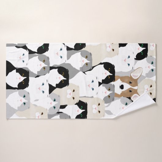 Katten en Dog Bath Towel Badhanddoek (Badhanddoek)