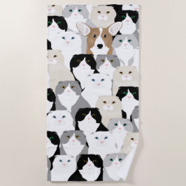 Katten- en Dog Beach-handdoek Strandlaken