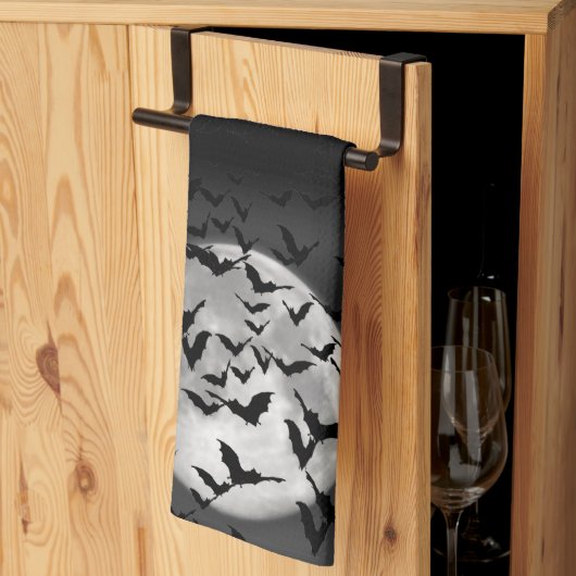 Katten en een Full Moon Halloween Theedoek (Derde Gevouwen)