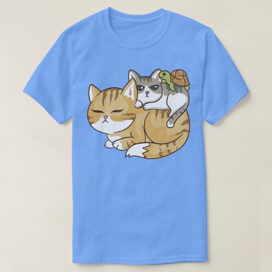 Katten en een schildpad - Cute Kawaii Anime Kawaii T-shirt (Design voorkant)