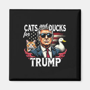 Katten en eenden voor Trump 2024 Grappige Trump Va Magneet