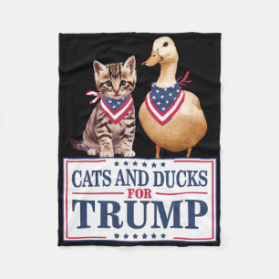 Katten En Eenden Voor Trump 2024 Kittens En Eenden Fleece Deken
