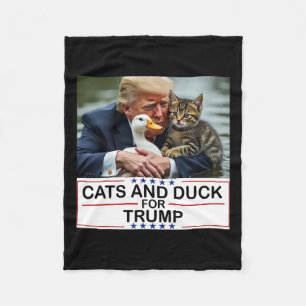 Katten en eenden voor Trump 2024 Kittens en eenden Fleece Deken
