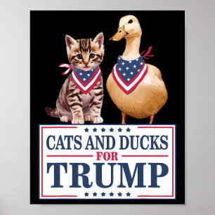 Katten en eenden voor Trump 2024 Kittens en eenden Poster