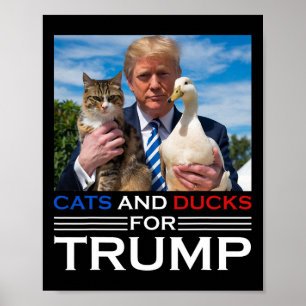 Katten en eenden voor Trump 2024 Kittens en eenden Poster