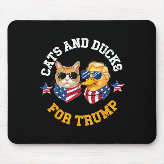 Katten en eenden voor Trump 2024 Muismat (Voorkant)