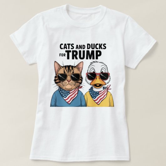 Katten en eenden voor Trump President, Trump T-shirt (Design voorkant)