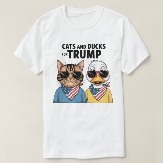 Katten en eenden voor Trump President, Trump T-shirt (Design voorkant)