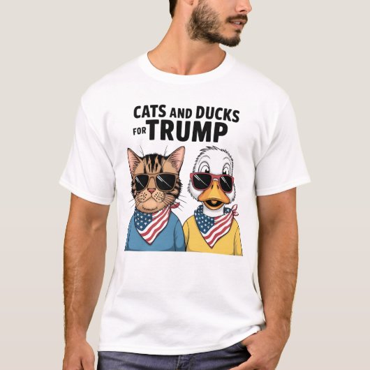 Katten en eenden voor Trump President, Trump T-shirt (Voorkant)
