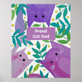 Katten en filialen Proud cat dad Poster (Voorkant)