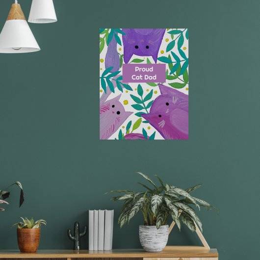Katten en filialen Proud cat dad Poster (Woonkamer 1)