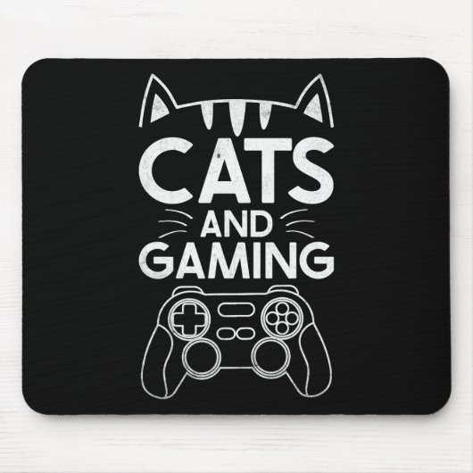 Katten en gamen Grappig kattenliefhebber gaming ca Muismat (Voorkant)