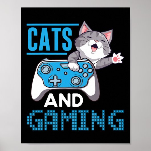 Katten en gaming voor het kattenspel poster (Voorkant)