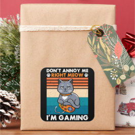 Katten en gaming voor het kattenspel vierkante sticker
