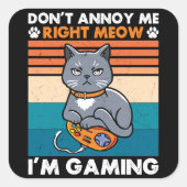 Katten en gaming voor het kattenspel vierkante sticker (Voorkant)