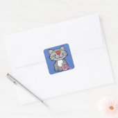 katten- en garen-stickers vierkante sticker (Envelop)