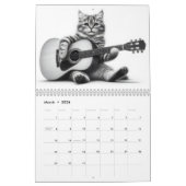 Katten en gitaren zwart en wit 2026 kalender (Mar 2026)