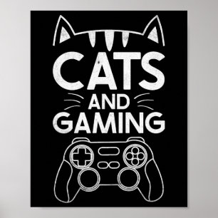 Katten en grappige kattever voor games poster