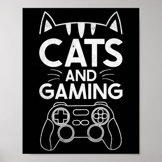 Katten en grappige kattever voor games poster (Voorkant)