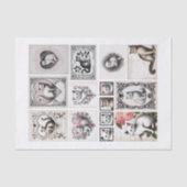 katten en hart kieskeurige snijwonden tissuepapier (Voorkant)