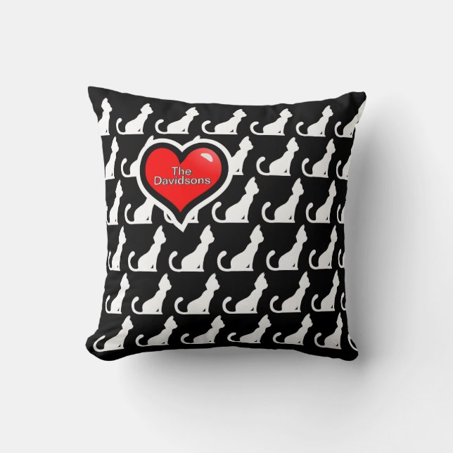 Katten en hart Sierkussen (Voorkant)