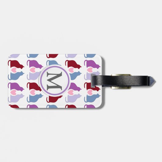 Katten en harten bagagelabel (Achterkant horizontaal)