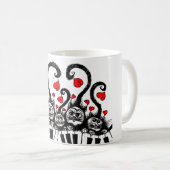 Katten en harten cartoon koffiemok (Voorkant rechts)