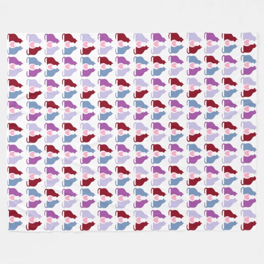 Katten en harten fleece deken (Voorkant (Horizontaal))