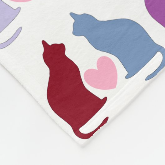 Katten en harten fleece deken (Hoek)