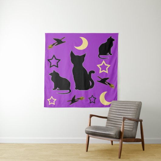 Katten en heks Petten Wandkleed (In situ)