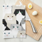 Katten en Hond Keukenhanddoek (Quarter Fold)