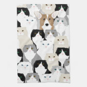 Katten en Hond Keukenhanddoek (Verticaal)