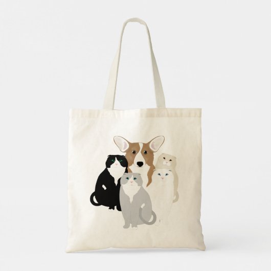 Katten en honden Canvas tas (Achterkant)
