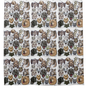 Katten en honden douchegordijn