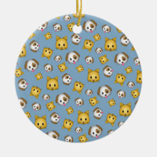 Katten en honden Emoji Pattern Keramisch Ornament