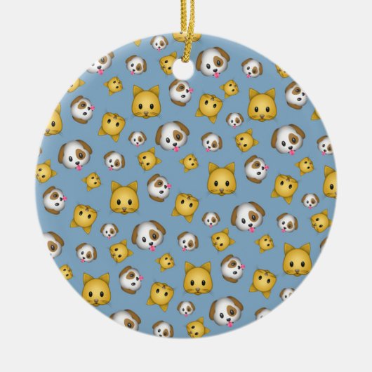 Katten en honden Emoji Pattern Keramisch Ornament (Voorkant)