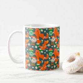 Katten en honden feestelijk kerstpatroon koffiemok