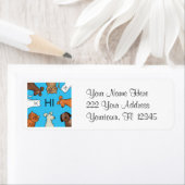 Katten en honden grappig adreslabel etiket (Insitu)