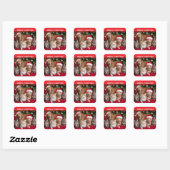 Katten en Honden Kerstmis Vierkante Sticker (Vel)