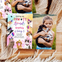 Katten en honden Kitten Puppy Party Verjaardag Kaart