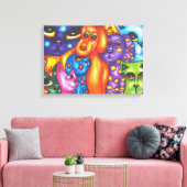 Katten en honden kleurrijk Abstract originele dier Canvas Afdruk (Insitu (Woonkamer))