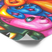 Katten en honden kleurrijk Abstract originele dier Poster (Hoek)