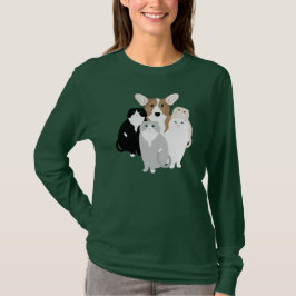 Katten en honden Lange hoes van vrouwen T-shirt