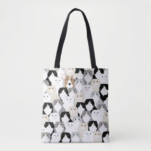 Katten en Honden Overal Tote Bag (Voorkant)